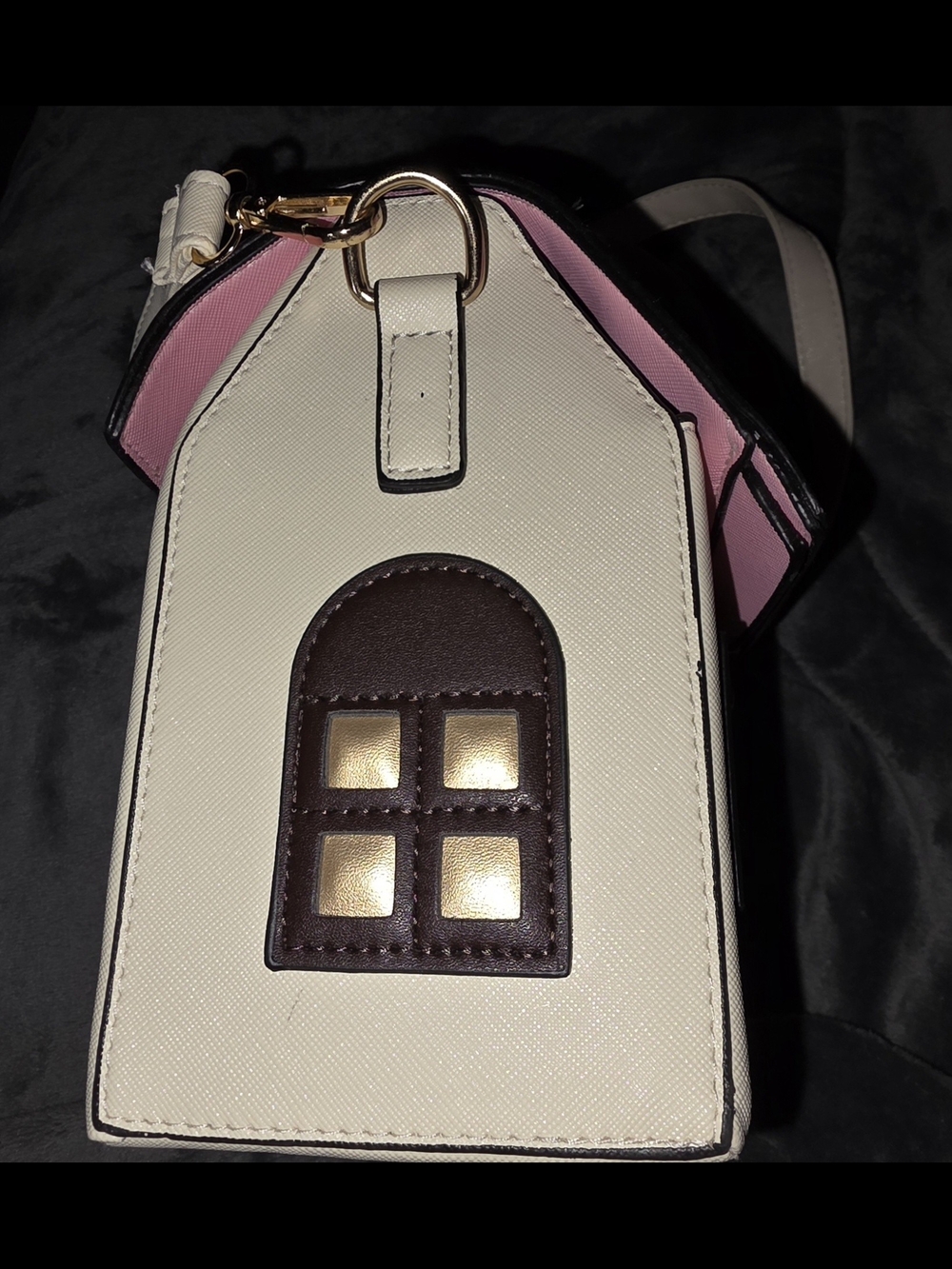 Pink & Cream Novelty House Crossbody Bag - Picture 2 of 7
